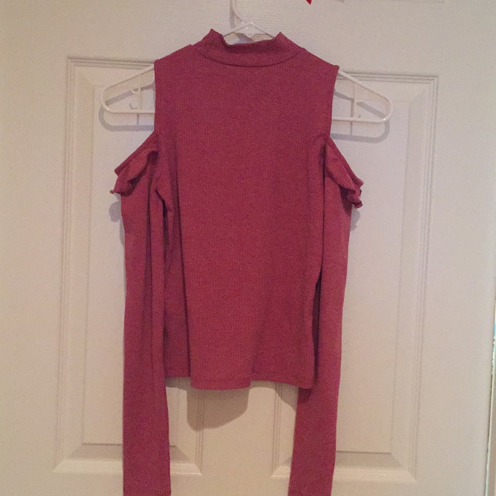 Forever 21 Pink long sleeve high collar